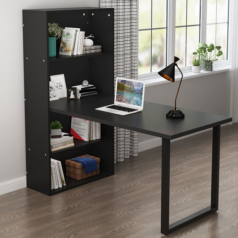 Ebern Designs Cumby Reversible L Shape Credenza desk with Hutch Wayfair